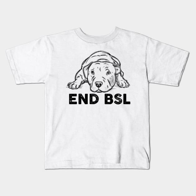 END BSL Pitbull Kids T-Shirt by sockdogs